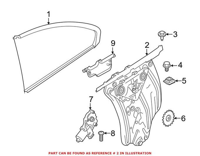 Window Regulator - Rear Passenger Side